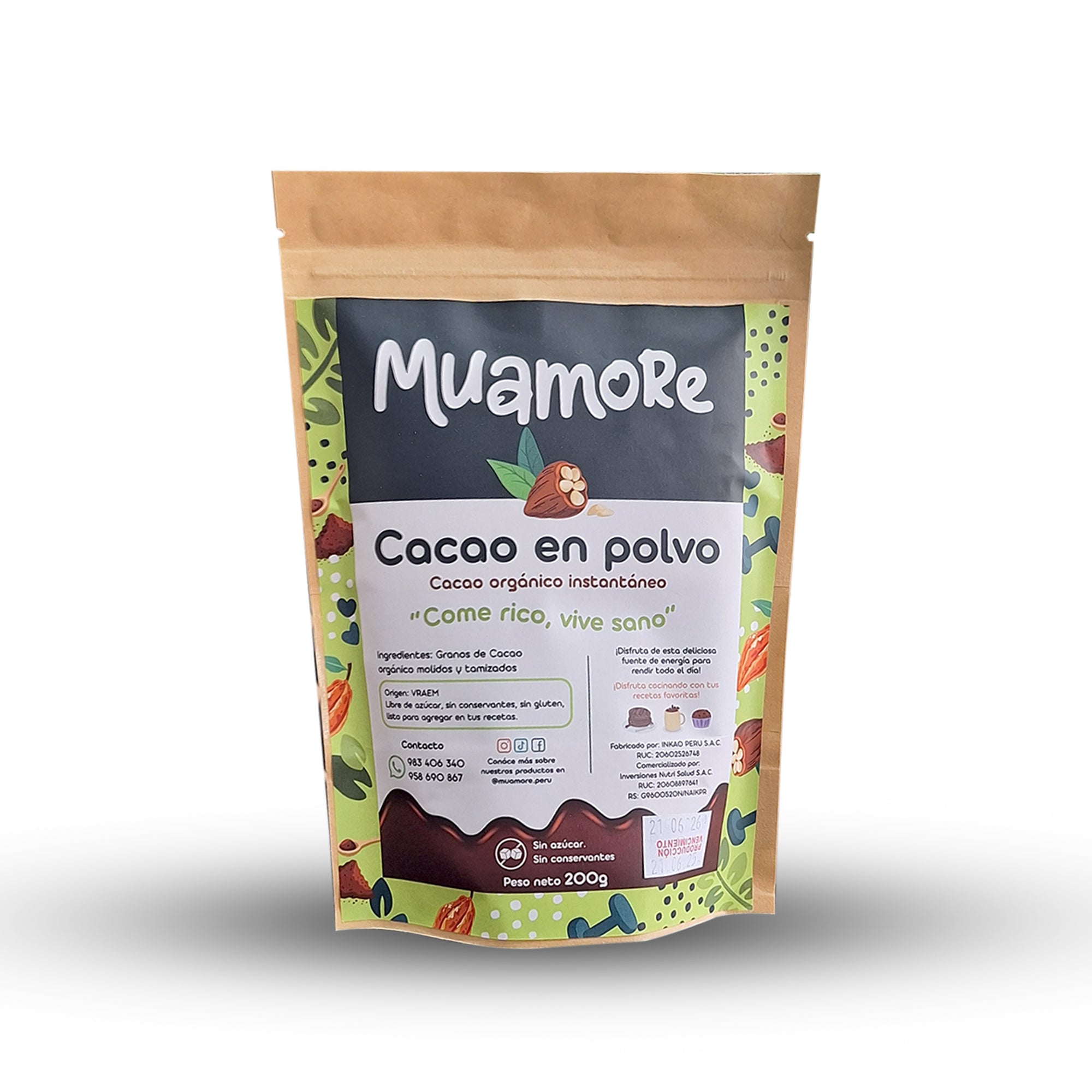 CACAO EN POLVO 100% CACAO - 200gr